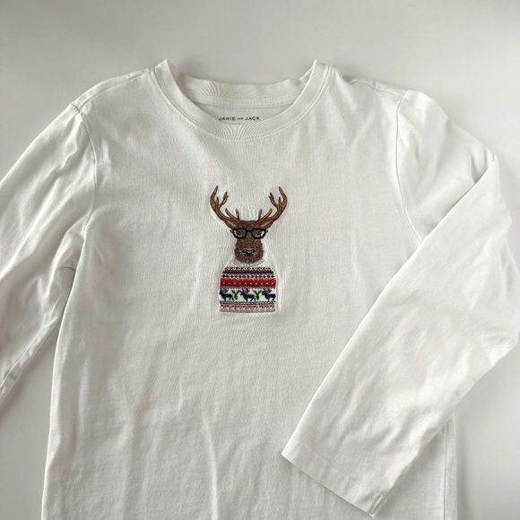 Janie and Jack Reindeer Tee size 7 - Picture 2 of 7